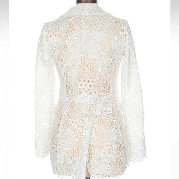 Elie Tahari vibrant pure white Blazer jacket formal bride Sleek Design - Picture 11 of 17